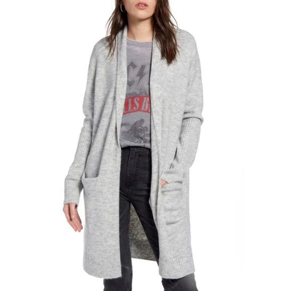 Treasure & Bond Sweaters - Treasure & Bond Long Knit Gray Cardigan Duster